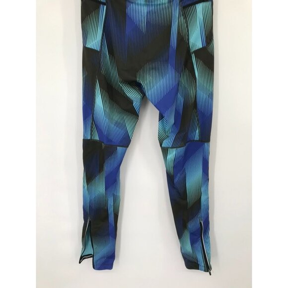 Nike Dri-Fit womens running Leggings Size Large Blue  Pattern Compression Pants - Picture 10 of 13
